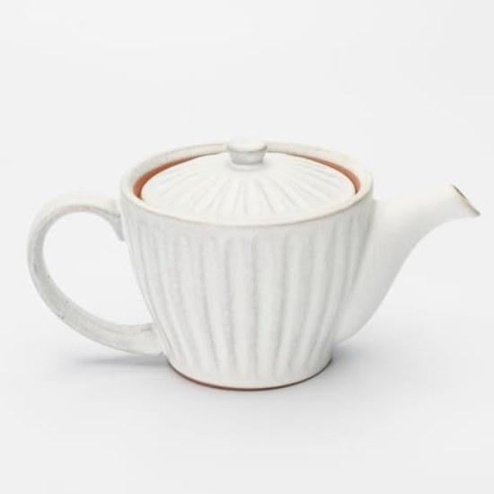Mino ware teapot capacity approximately 340ml chrysanthemum shape white porcelain made Japan 500-21
