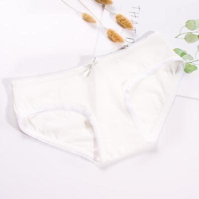 Student Simple Solid Color Mid Low Bow Breathable Underpants Cotton Underwear Briefs