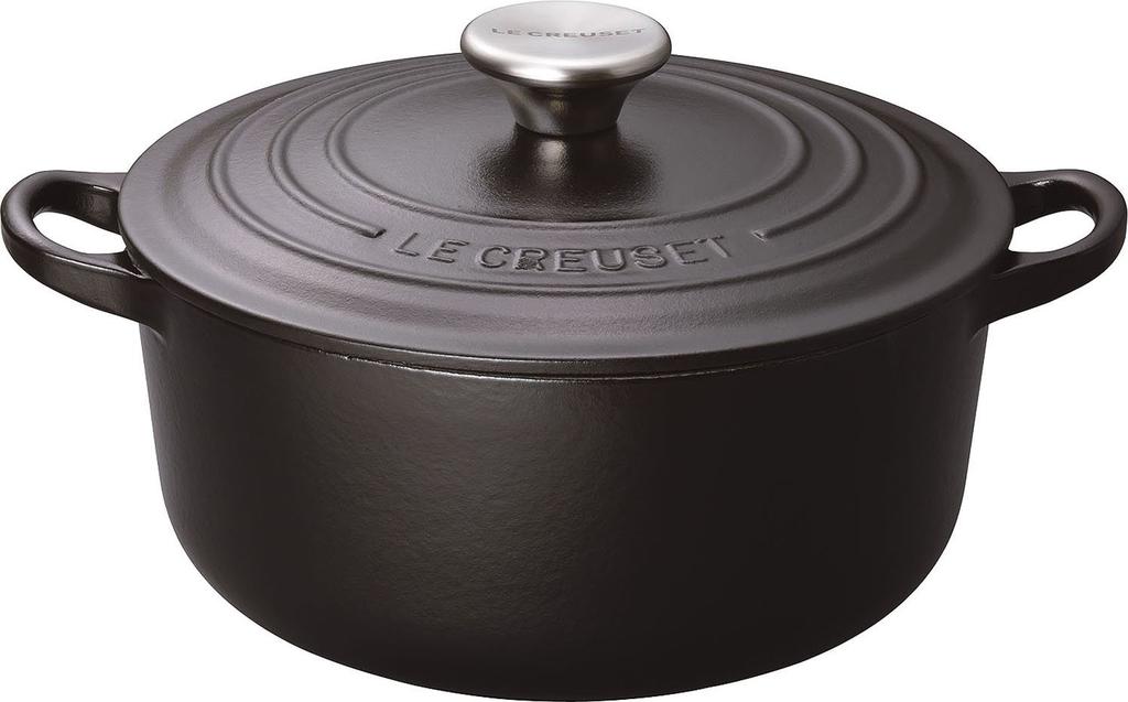 LE CREUSET Cast Iron Enamel Cocotte Ronde Pot, 18 Cm, Matte Black, Gas and Induction Oven Compatible [Official Japanese Product]