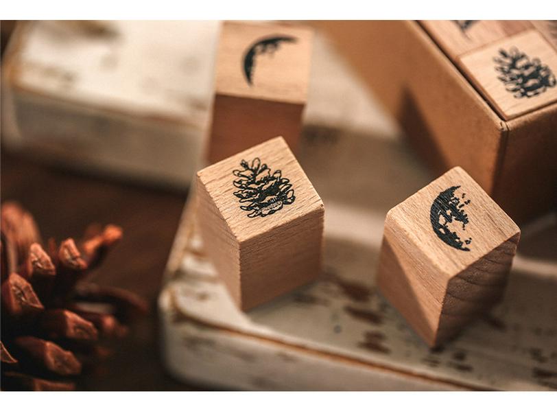 Herr. Papier Retro Romantisches Stempelset: 7 Stück zur DIY-Journaldekoration, 2 Stile verfügbar.