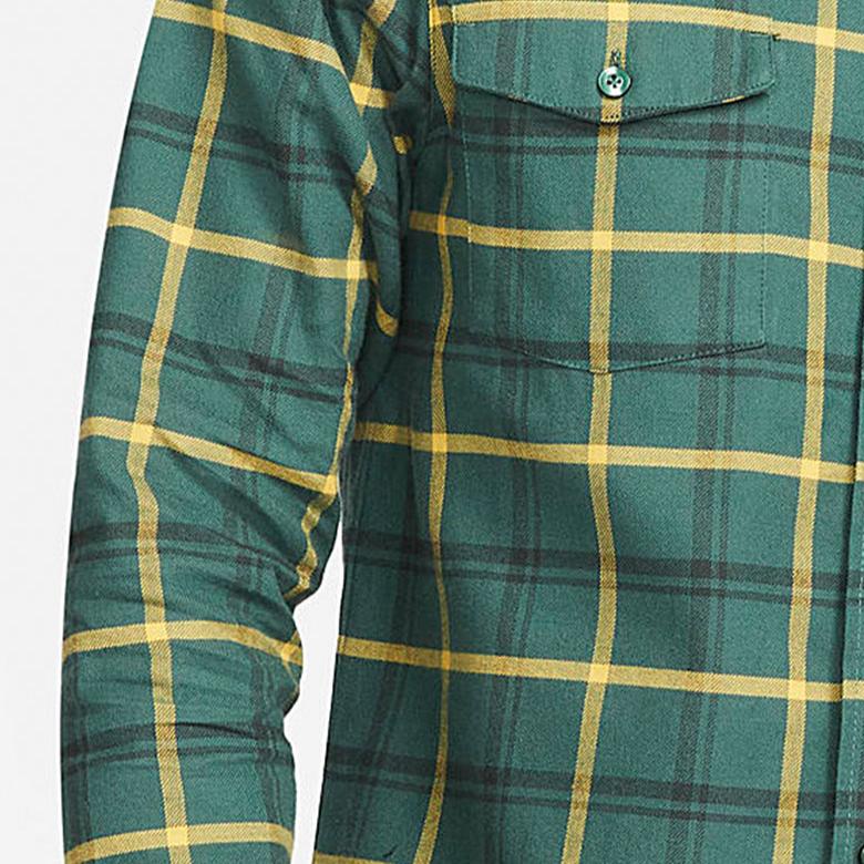 Nike Plaid Sports Casual Breathable Polo Long Sleeve Shirt Men shirts Green DA4251-333
