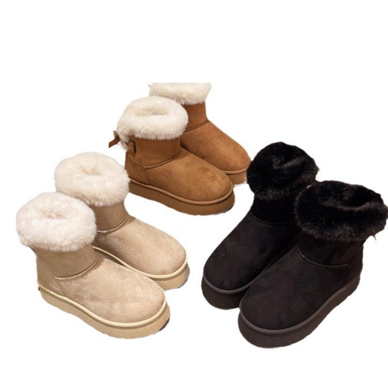 Winter New Thick-soled Velvet Thickened Snow Boots for Women, Large Size Warm Towel, Short Boots, Cotton Shoes for Women