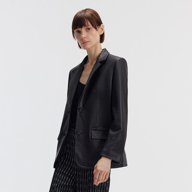 

Весенняя женская куртка средней длины из кожи ягненка 2025 S (suitable for 85-108 lbs)