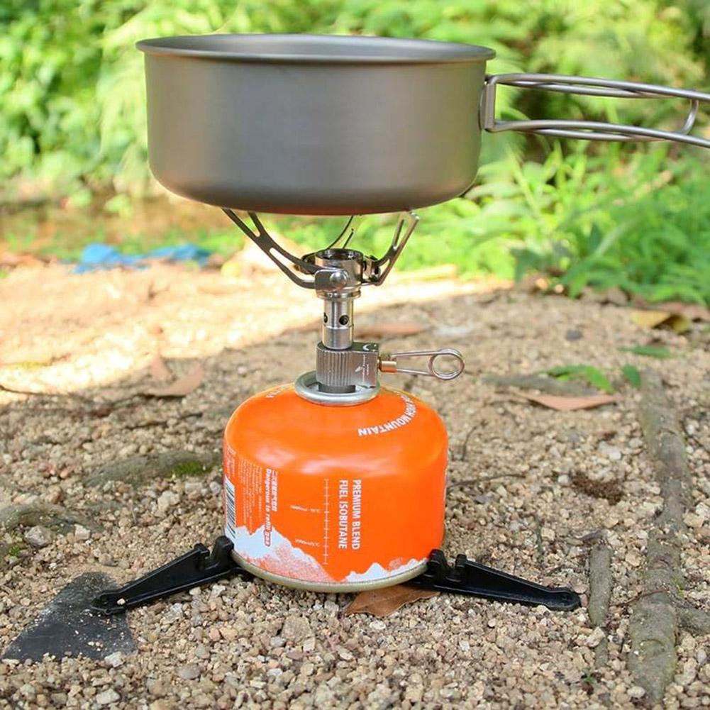 Camping Gas Tank Dual-purpose Fold Bracket Stainless Steel Tripod Canister Stand