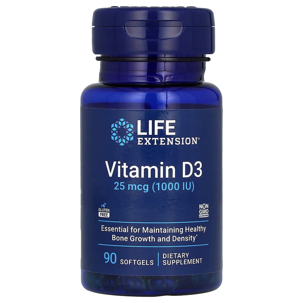 Life Extension Vitamin D3 25mcg (1000 IU) Softgels, 90 Count