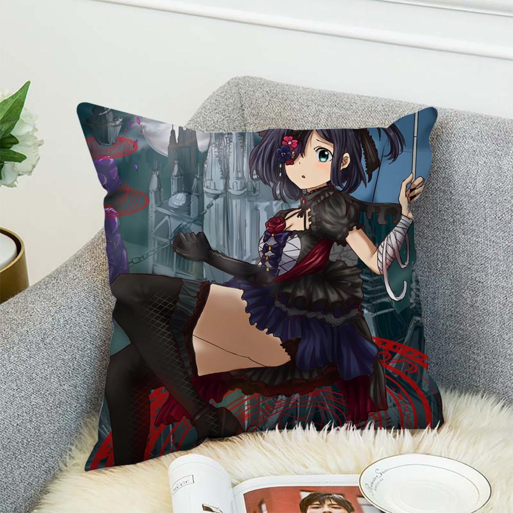 Takanashi Rikka Pillow Case For Car Sofa Decorative Home Double-sided Print Plush Square Throw Pillow Cushion Cover