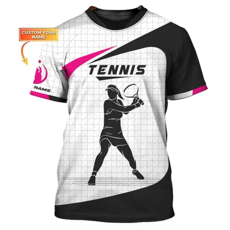 Anpassad Namn Tennis T-shirt För Män Kvinnor Heltryck Kortärmad Tennis Sport T-shirts Ny In Casual Oversized Gym T-shirt Toppar