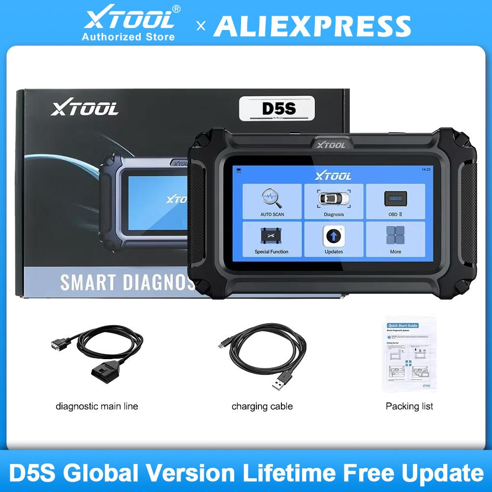 XTOOL D5S Диагностические инструменты для автомобилей 5 систем Автомобильный OBD2 сканер Сброс ЭБУ ABS EPB SRS Двигатель АКПП Сканер 16+ Сбросов Бесплатное обновление на весь срок службы XTOOL D5S