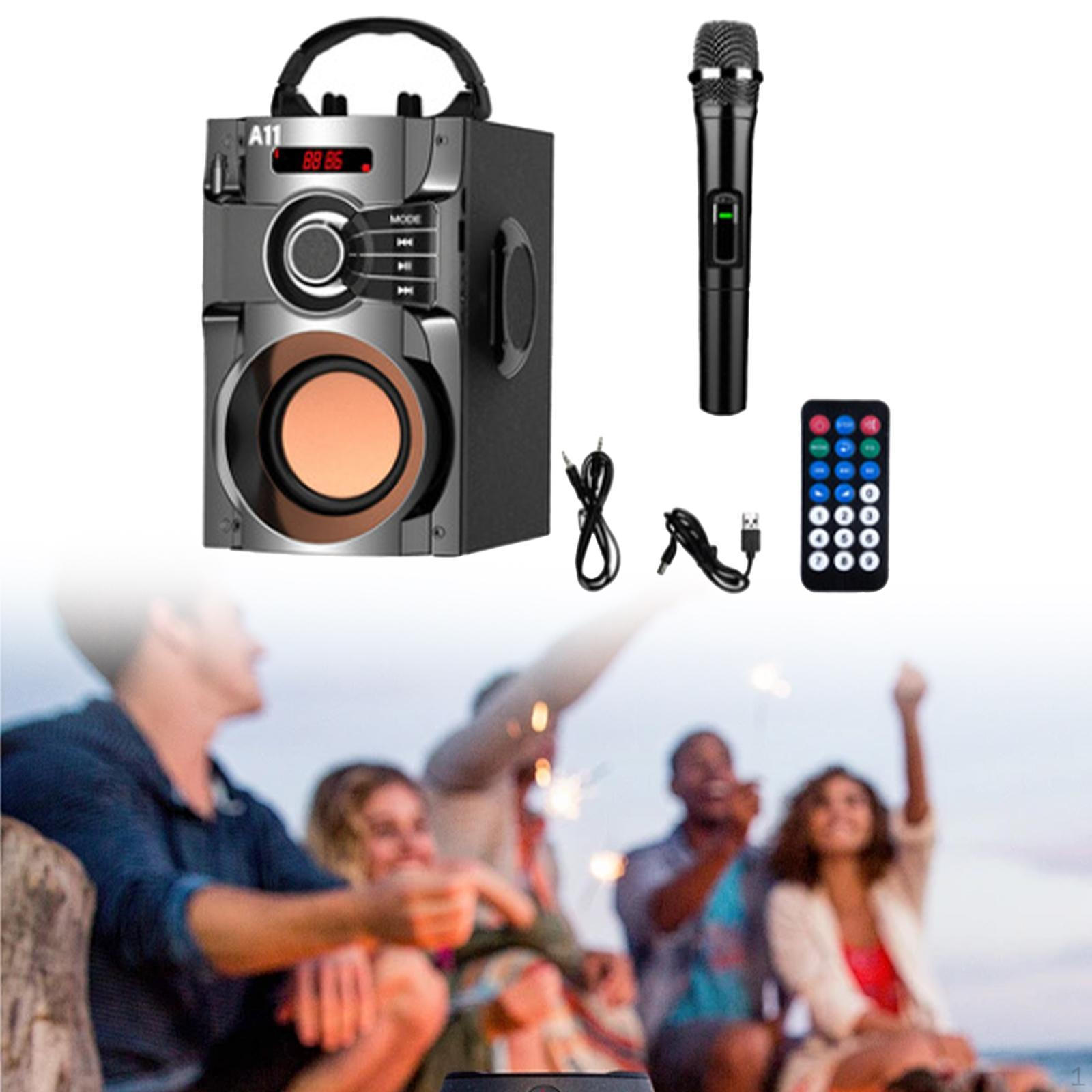 

Караоке-машина, портативная колонка BT Home, поддерживает карту TF с микрофоном для летнего использования в помещении чёрный