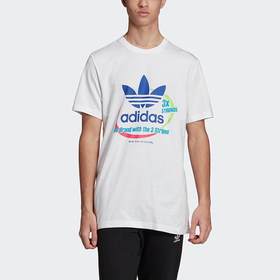 Adidas Originals Trefoil Sport Print Logo T-Shirt Men Tops White FK9974