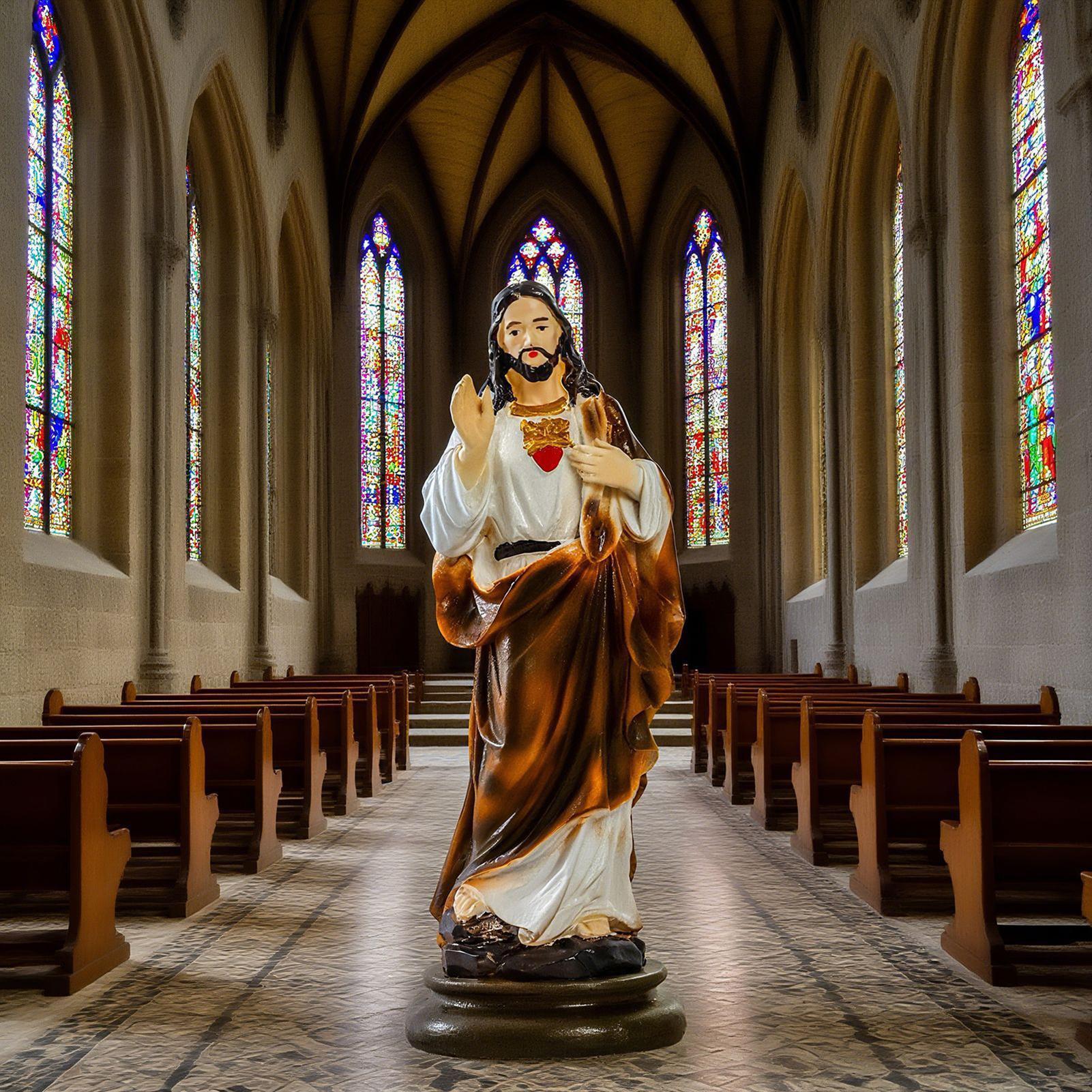 

8.2 Inch Jesus Table Decor Resin Christian Statue For Prayer Room Display Ceremony Living Room Church Indoor Bedroom Bookshelf CN