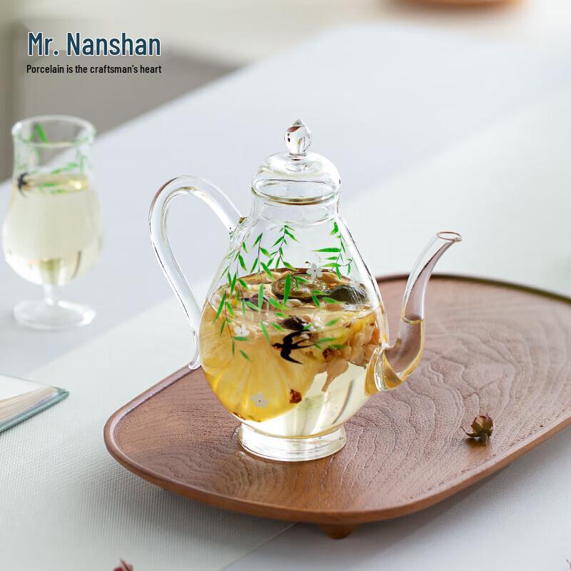 Nanshan Mr. Chinese Style Decal Glass Teapot