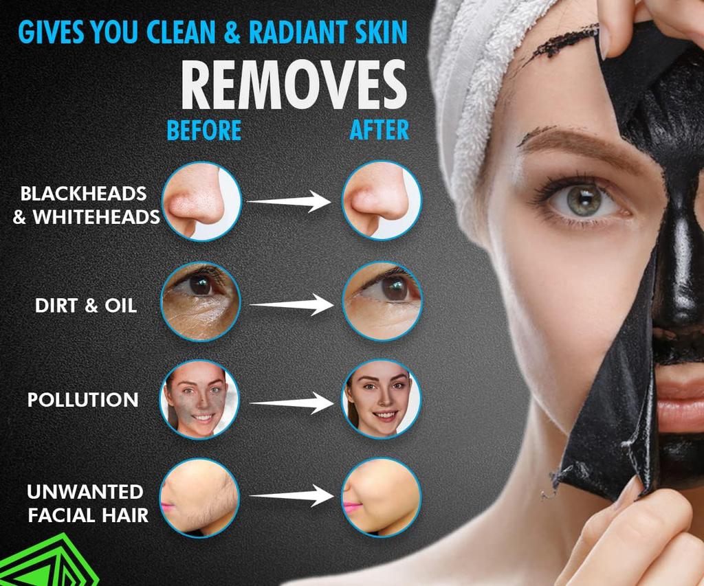 Maschera Nera Carbone Peel-Off per Uomo e Donna | Rimuove Punti Neri e Punti Bianchi | Effetto Rinfrescante Attivo | Purificante e Detergente Profondo per la Pelle (60 grammi)