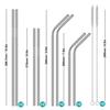 Long Stainless Steel Metal Drinking Straws With Cleaning Brushes Set Recycle