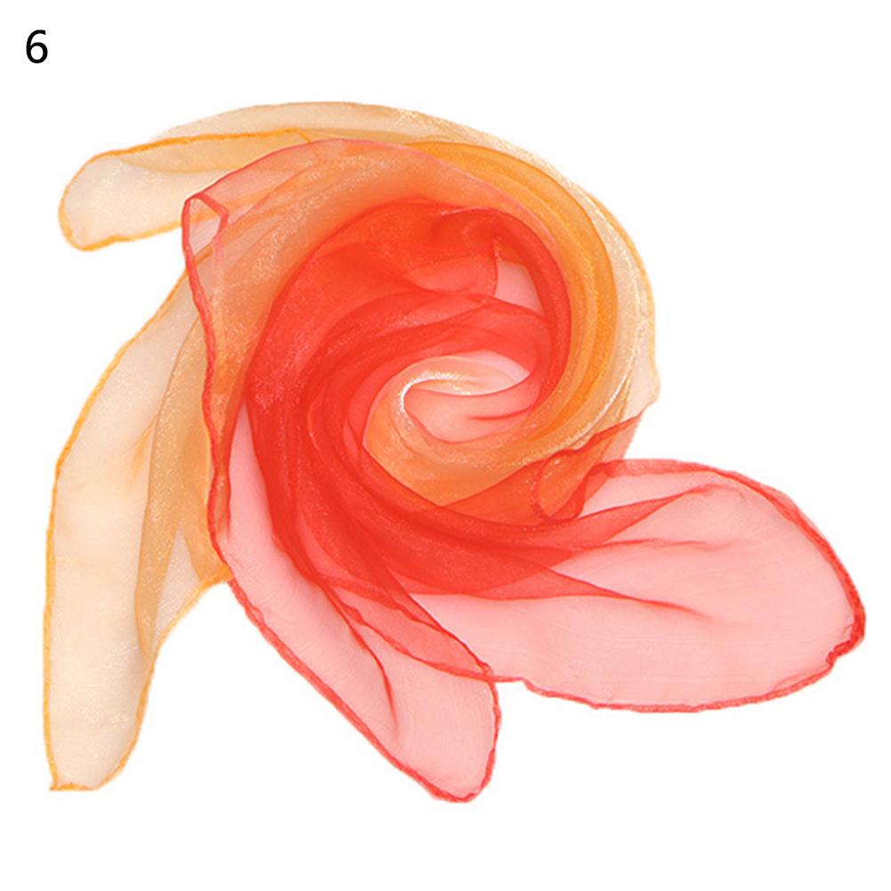 60x60CM Elegant Gradient Color Silk Scarf Women Luxury Small Square Scarf Summer Brand Performance Props Dancing Beach Scarves