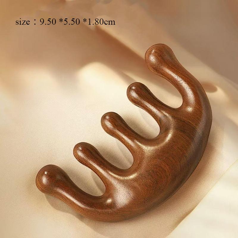 Multi Functional Four in One Massage Comb Head Scraping Meridian Dredging Sandalwood Comb