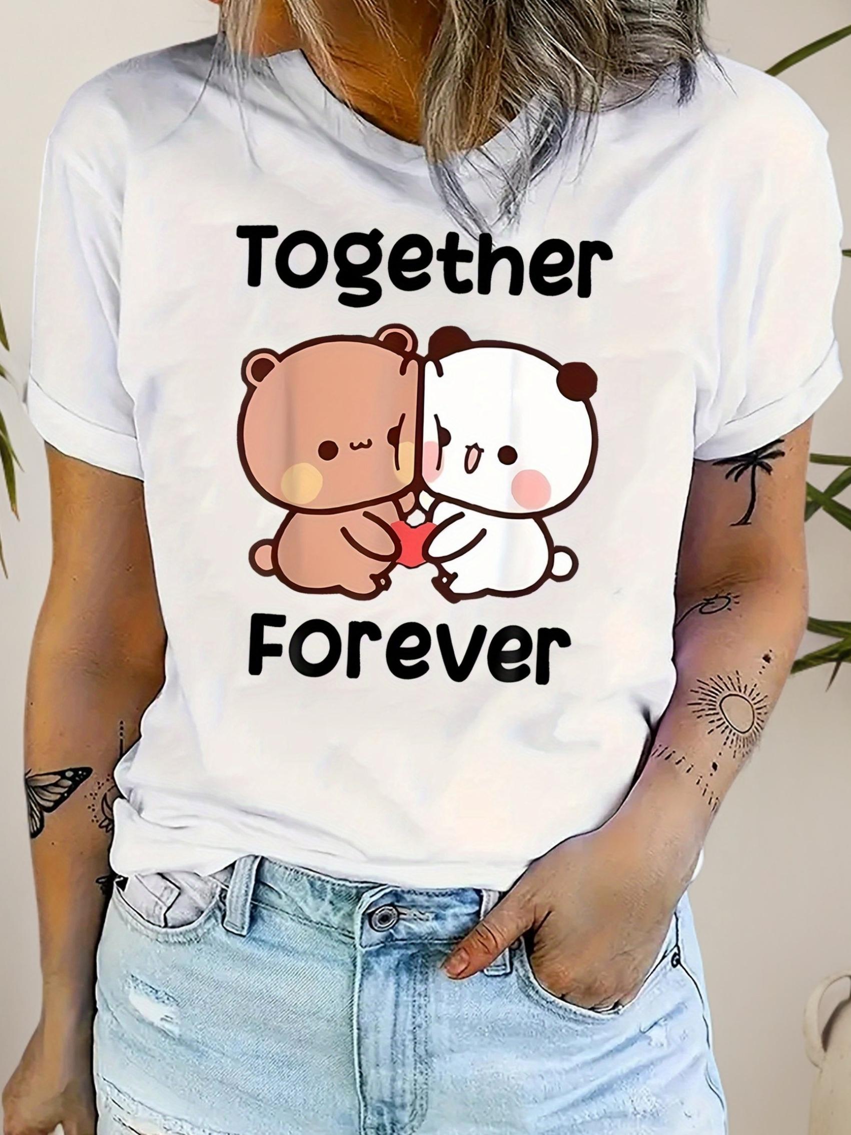 Cute Bears Together Forever Graphic T-shirt XL