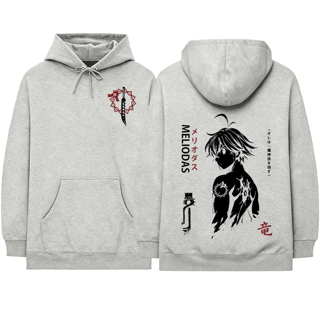 Anime Seven Deadly Sins Escanor Graphic Hoodie Unisex Fleece Long Sleeve Loose Hoodie Women And Men Hoodies