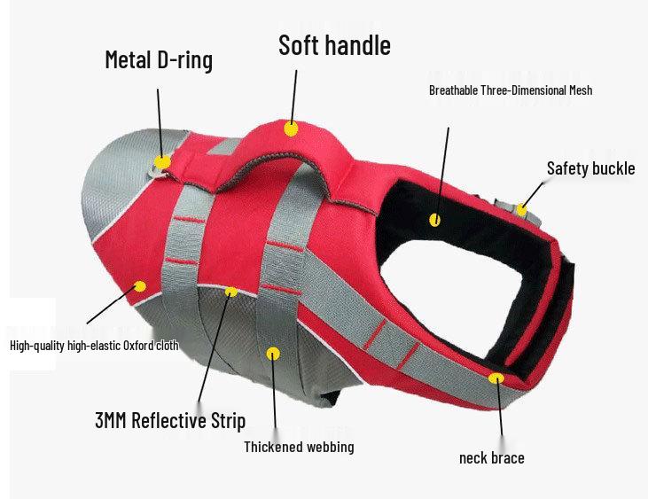 New Multi-Color Pet Summer Life Jacket: High Buoyancy Dog Swimsuit Vest