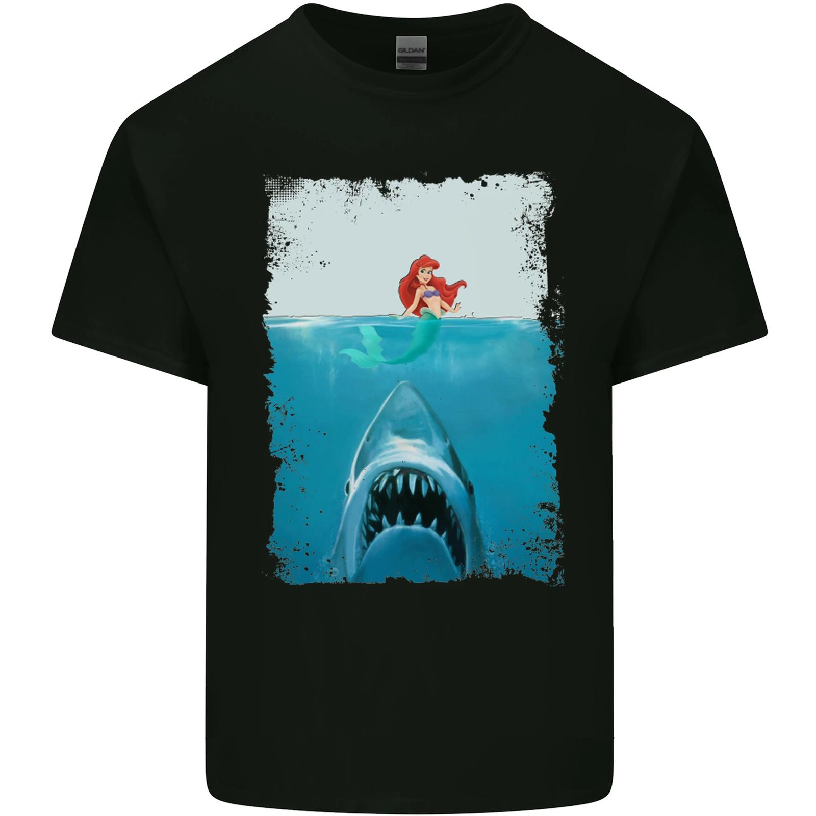Funny Shark Parody Scuba Diving Fishing Mens Cotton T-Shirt Tee Top XL