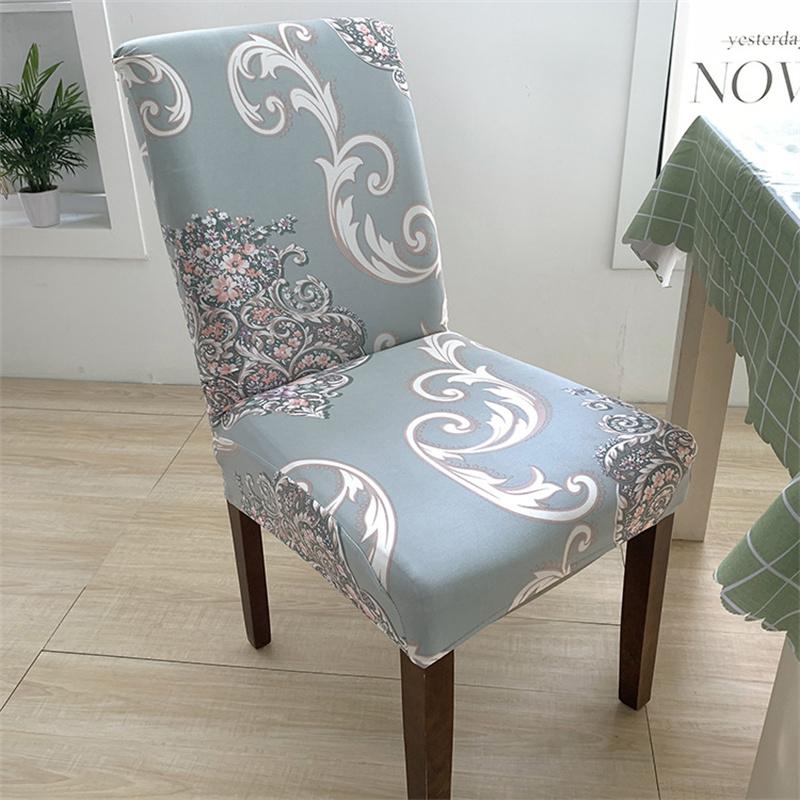 Simple Printed One Piece Elastic Chair Cover for Home Office Dinner Room  Dustproof Chair Seat Cover Home Chair Slipcover Case