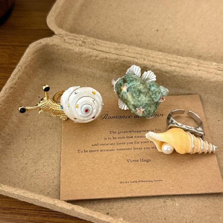 Bohemian Style Seashells Ring With Intricate Snail Detailing Finger Accessories Fashion Accessory Jewelry For Daily Wear