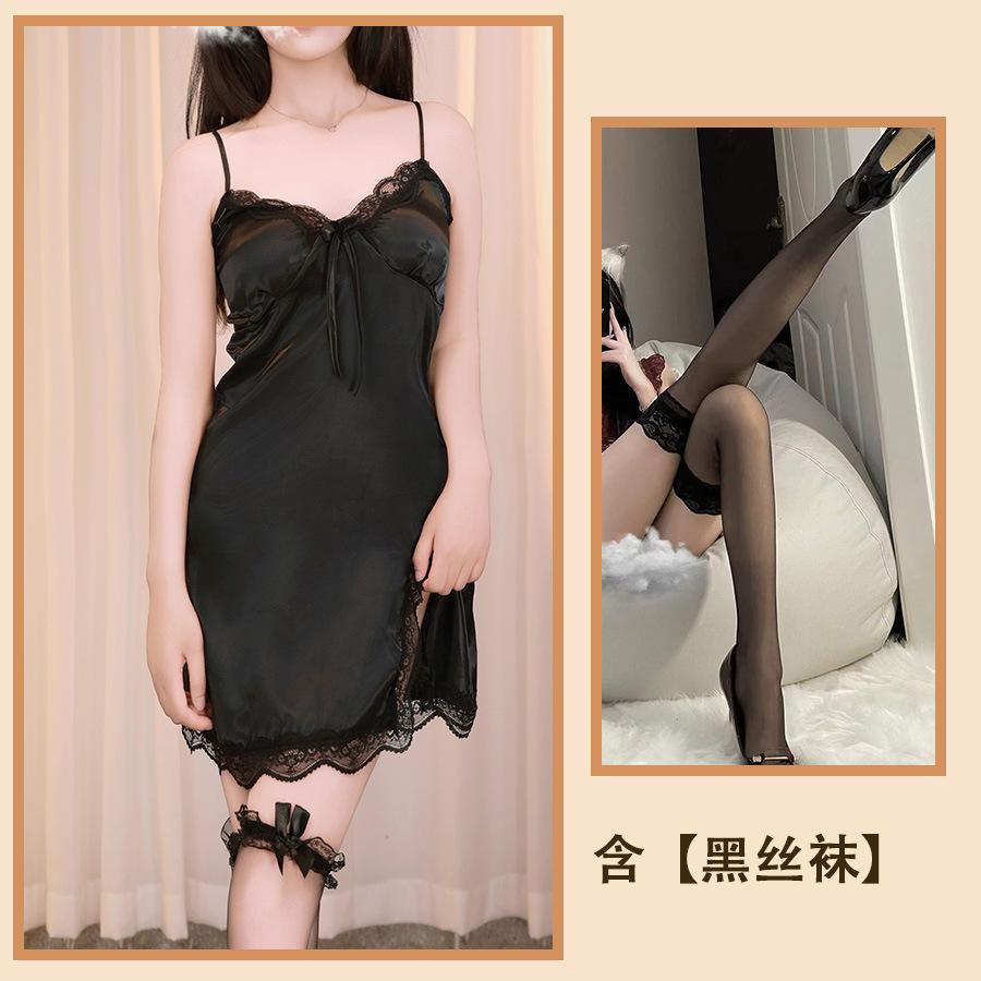 Sexy Lingerie Sexy Pajamas Women's Loungewear Deep V Pure Desire Temptation Passion Split Suspender Halter Suit