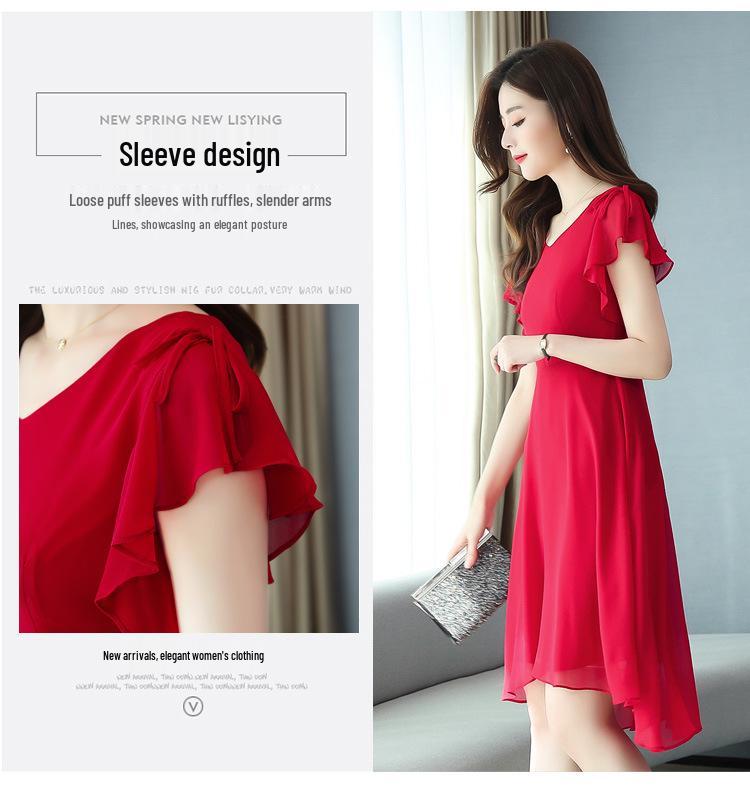 Robe d'été noire en mousseline style Hepburn: Ourlet irrégulier et coupe amincissante