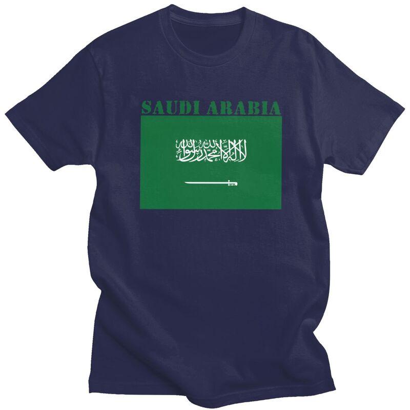 Custom Saudi Arabia Flag Tshirts for Men Short Sleeve T Shirt Tshirt 100 Cotton Tees Gift