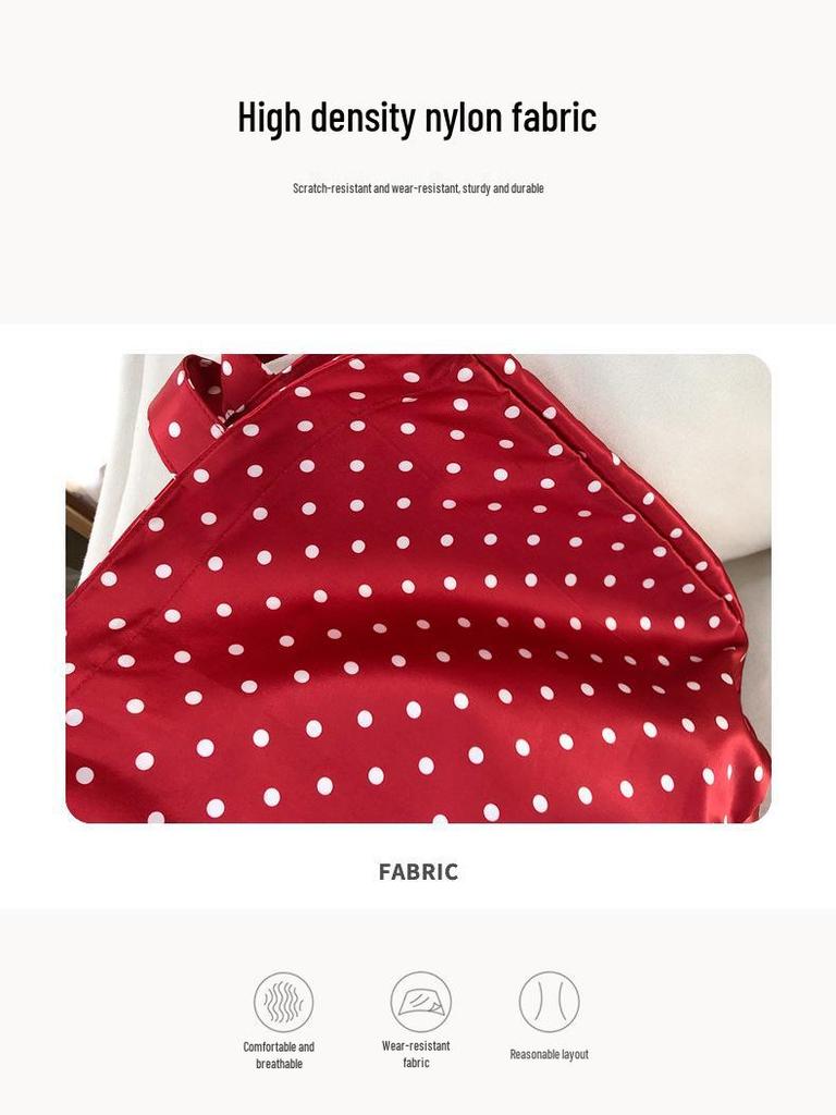 Korean Style Polka Dot Nylon Tote Bag - Fashionable Casual Handbag with Large Capacity for Women