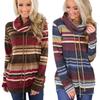 Womens Hoodie Blouse Sweatshirt Long Sleeve Jumper Pullover Striped Top Shirt