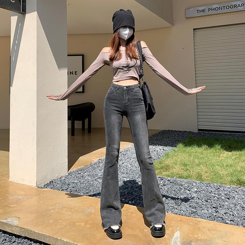 Jeans for Women In Autumn, Slim Horseshoe Pants for Bell-bottom Pants for Women In Autumn and Winter, Slim for Women In Autumn and Winter