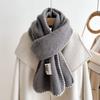 With Wool Overlock Pink Scarf for Women Winter Korean Atmosphere Thickened Warm High End Soft Waxy and Versatile Scarf