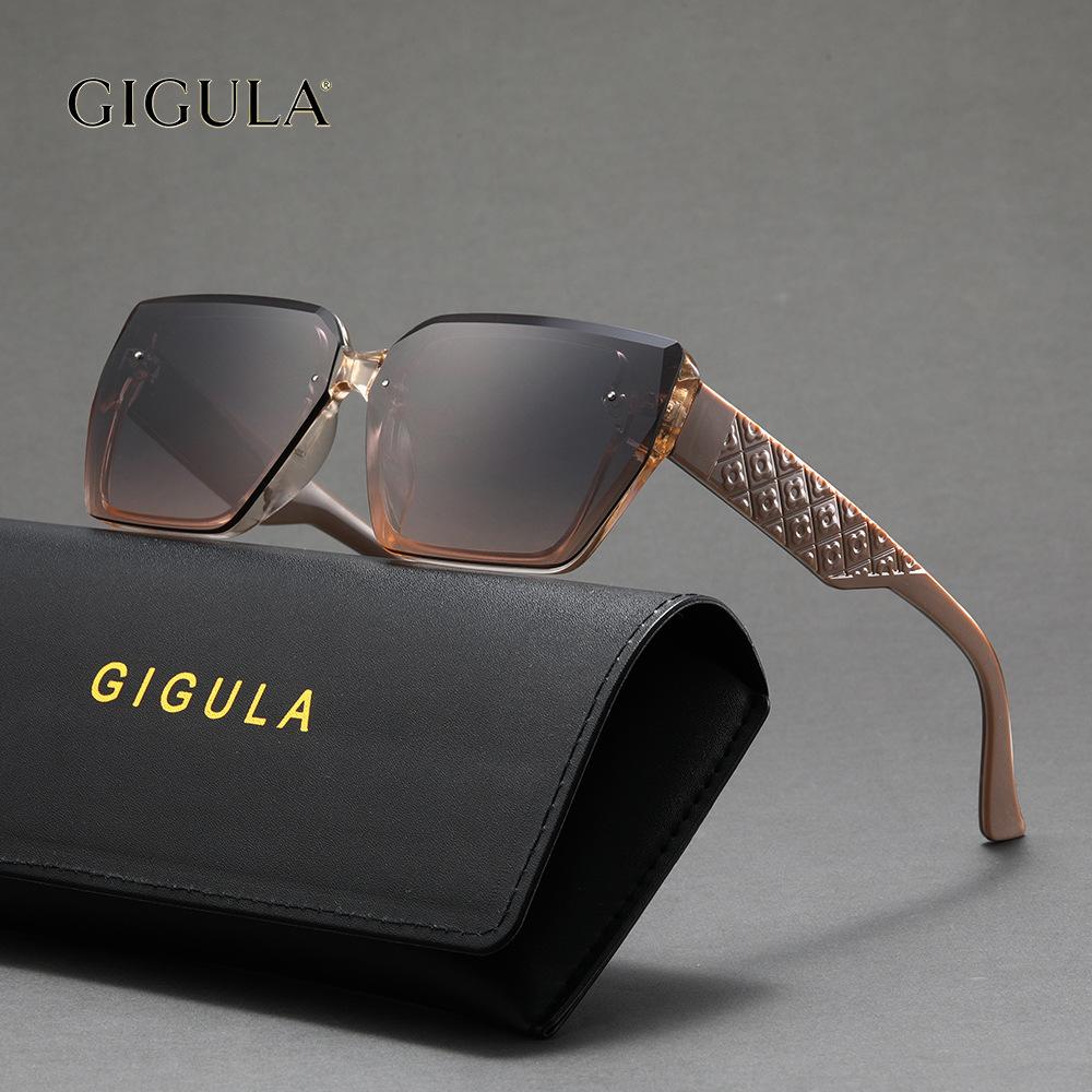 Retro square large frame sunglasses women's high-end sunglasses UV-proof glasses