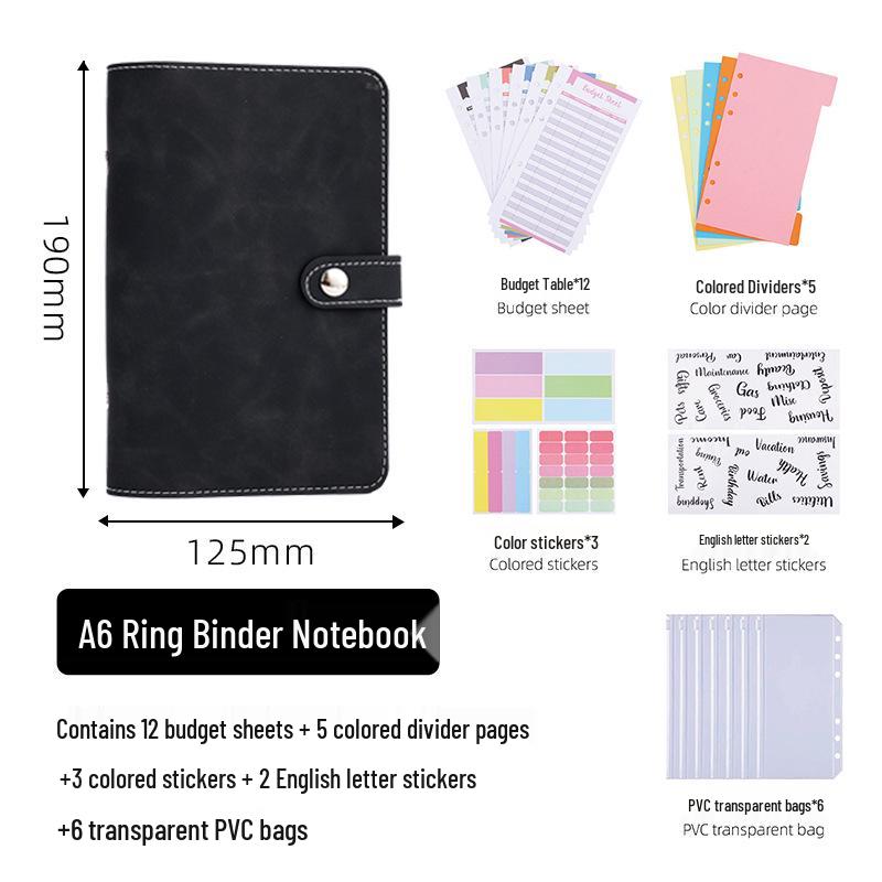 A6 Leather Buckle Loose-Leaf Notebook & A5 Multifunctional Planner with Custom Logo and Storage