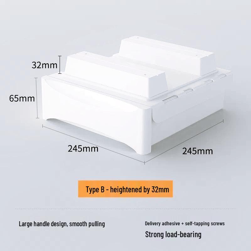 Adjustable Under-Desk Drawer: No Nails, No Drilling, Invisible Storage for Home or Office