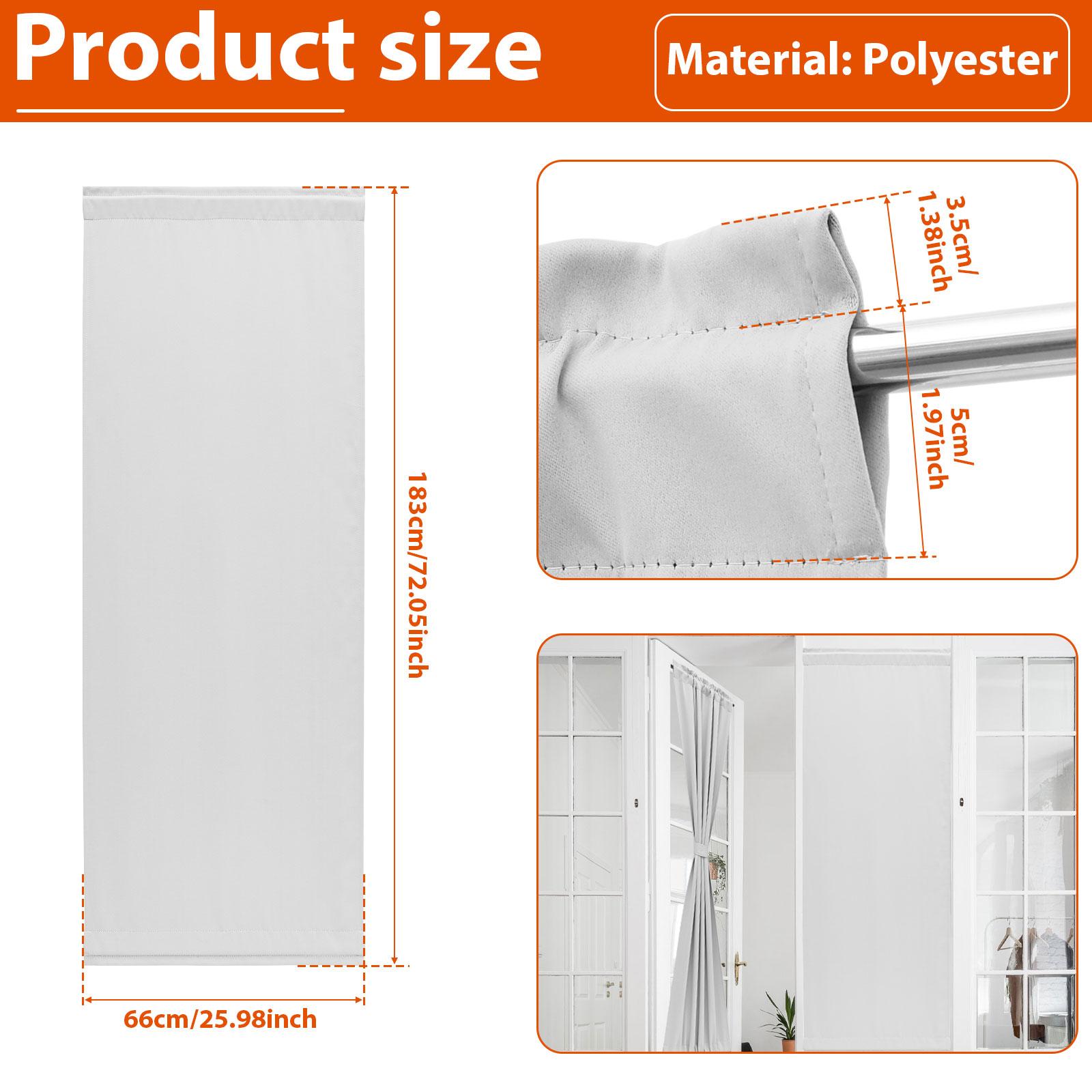 

Blackout French Door Curtain Polyester 1 Panel Sidelight Curtain with Tie Back 26x72 Inch Blackout Window Curtain for Decoration