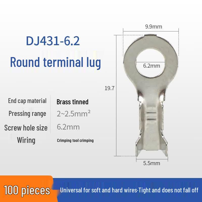HUIJUN DJ431 OT Copper Open Nose Ring Terminals