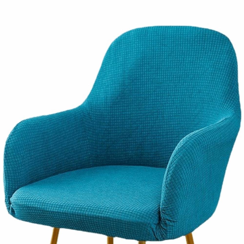 Elastic Solid Color Seat Protection Plaid Wear for Chairs Curved Chair Cover  Friends Party