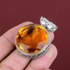 Faceted citrine gemstone pendant 925 sterling silver pendant beautiful vintage pendant birthstone jewelry handmade pendant engagement gifts