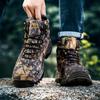High-top Boots Men Anti-slip Lace-up Shock-absorbing Casual Shoes Men Wear-resistant Outdoor Comfortable Hiking Shoes Men