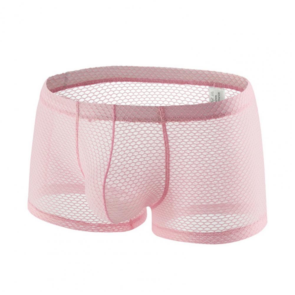 Męskie szorty Slim Fit Majtki Letnie Cienkie Niskie Jednolity Kolor Bielizna Oddychająca Siateczka Elastyczna Pas Majtki Bielizna