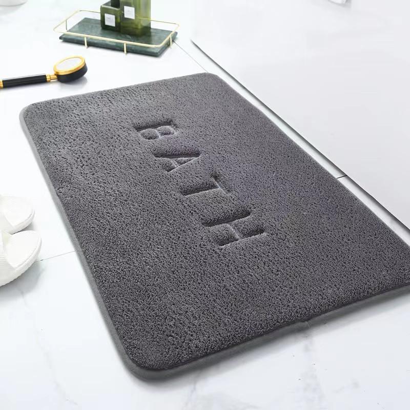 

Anti Slip Mat Faux Cashmere Memory Foam Carpet Coral Fleece Super Absorbent Floor Mat Kitchen Living Room Bathroom 400MMx600MM сірий
