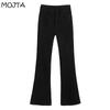 Fashion Spring Autumn All-match Blue Women Flared Jeans High Waist Denim Pants Stretch Slim Fit Trousers