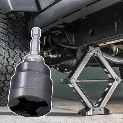Rust-Resistant Car Jack Heavy-Duty Tool Impact Wrench Adapter Jack Socket  Commuting Traveling