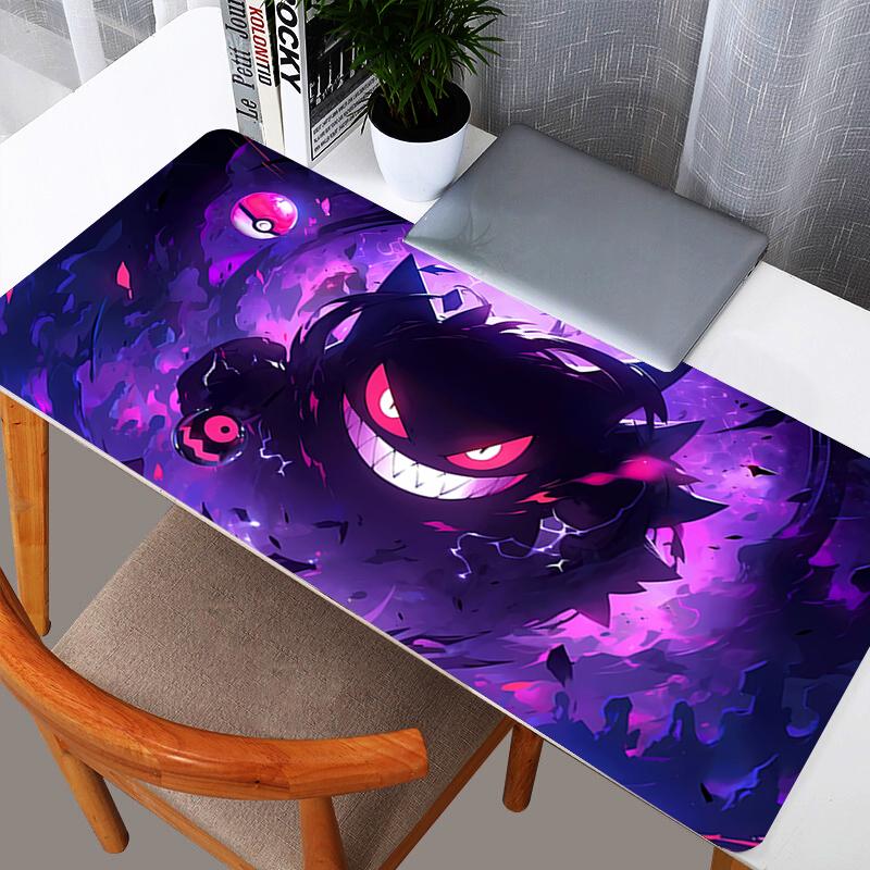 Gengar Pokemon Graffiti Large Mouse Pad Anime Ghost Type Desk Mat for Gaming Office NonSlip Extended Keyboard Pad