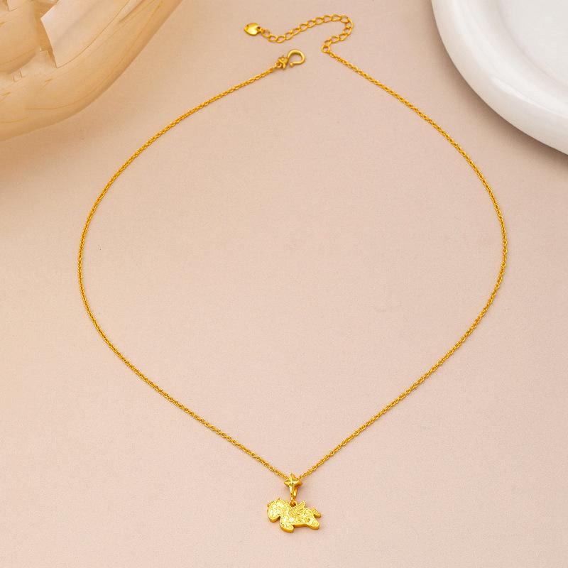 S911 enamel macaron DIY gold-plated rocking joy Trojan horse pendant necklace collarbone sweater necklace