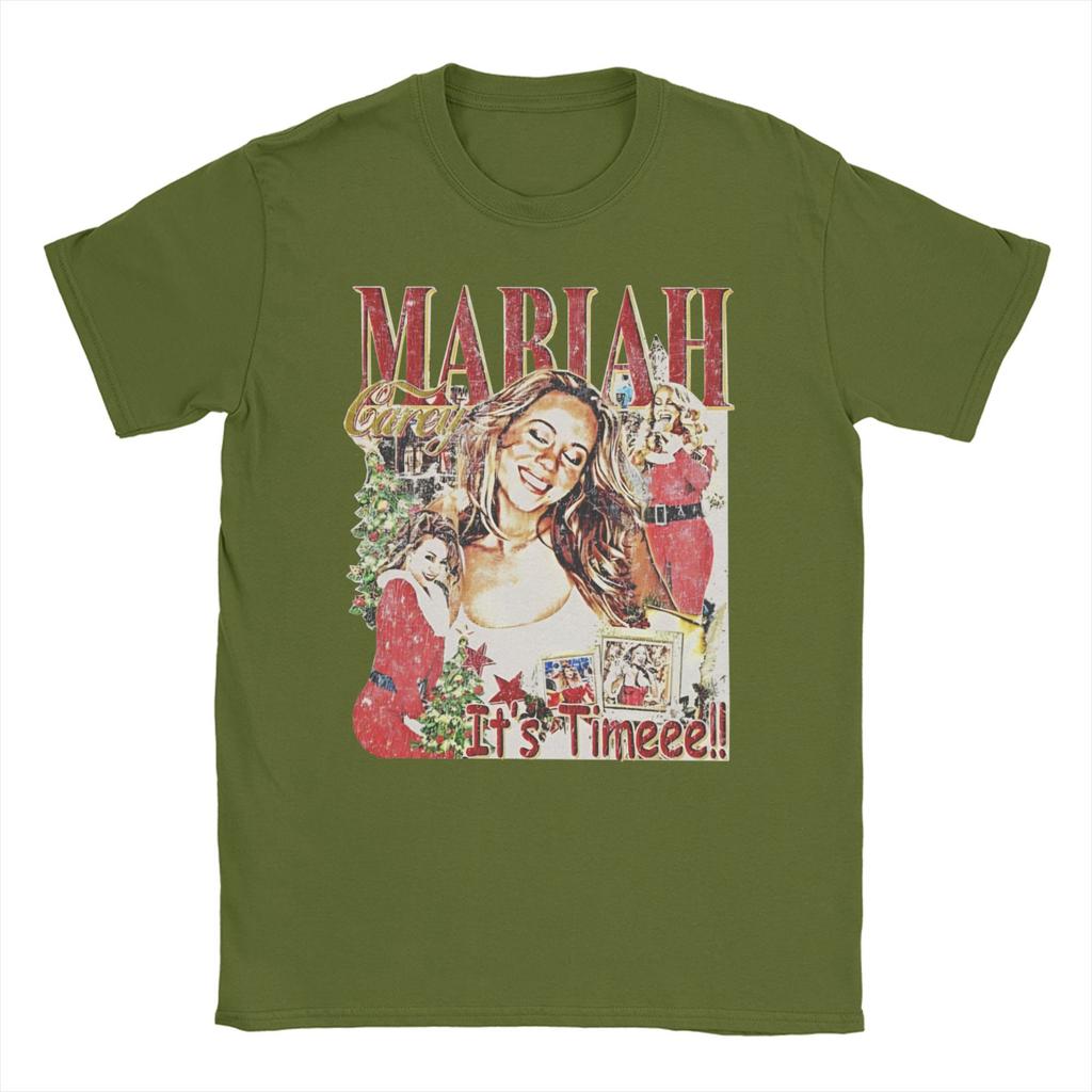 Crazy Mariah Carey All I Want For Christmas Is You TShirt for Unisex Round Neck Cotton T Shirt  Short Sleeve Tees Printed Clothing