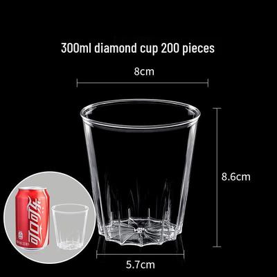 Xi He 300ml Disposable Transparent Thickened Aviation Cups, 200 Count