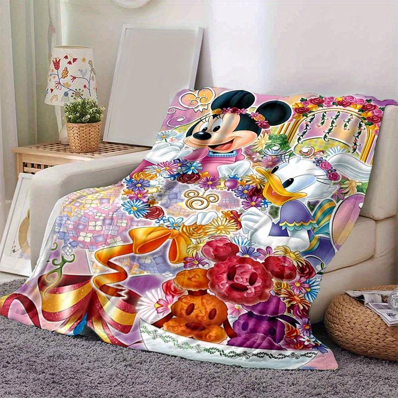 1pc, Minnie and Friends (3) Home Decor Blanket: A Cozy Flannel Throw for Bedroom, Living Room, Travel, Camping, Car